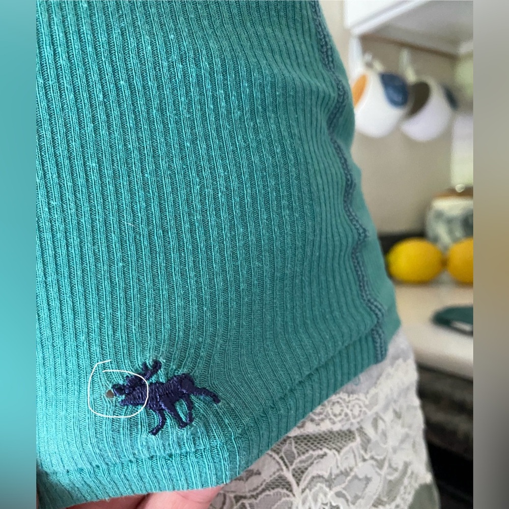 Y2k teal green Abercrombie short sleeve v neck - Picture 13 of 13